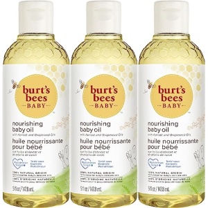 Burt's Bees Baby Oil, Hypoallergenic & Non Irritating Formula Hydrates & Nourishes Baby's Skin, Lightweight & Plant Based, Pediatrician Tested - 5 Oz (Pack of 3)